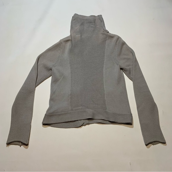axcess liz claiborne women's soft gray split crew neck full zip sweater Medium - Picture 8 of 8
